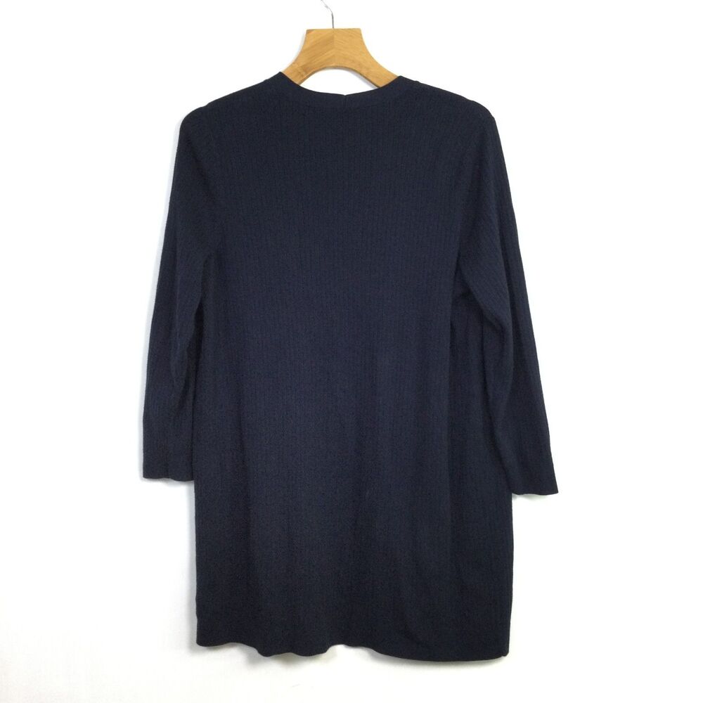 Talbots Womens Open Front Knit Cardigan Sweater L/S Pima Cotton Blue Size XLP - Picture 6 of 9